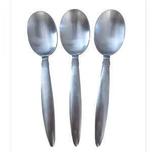 Set Of 3 Pfaltzgraff Raleigh 18/8 Satin Stainless Teaspoons Retired